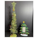 Battery operated green metal tree 23"H &...