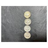 1941, 1944, 1953 & 1958 Quarters - no mint mark