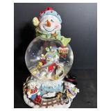 Musical Snowman snow globe 10"H