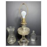 Vtg glass Nu-Type Aladdin lamp, Hoosier...