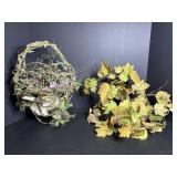 Faux flower & leaf decor