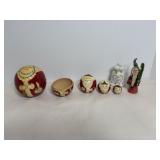 Vtg Wood Nesting Matryoshka Santas &  misc ...