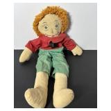 Vtg Handmade Raggedy Ann Doll 19.5"H