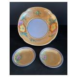 Vtg Japense Liesterware bowl 7" & (2) small...