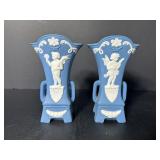 Vtg Jasperware Vases 5.5"H
