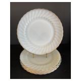 (5) Anchor Hocking milk glass plates