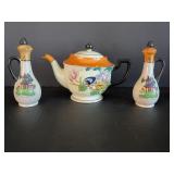 Japense teapot & V & oil set