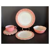 Hazel Atlas Cridine pink ripple misc pieces