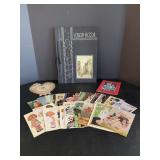 Never used Vtg scrape book & misc postcards
