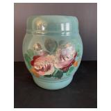 Vtg Ransburg cookie jar with hand painted rose...