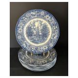 Vtg Liberty Blue dinner plates by Staffordshire...