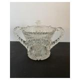 Vtg double handled biscut jar with lid