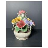 Vtg Capodimonte porcelain flower basket..