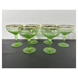 Vtg Green Depression glass Champagne..
