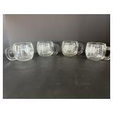 Vtg (4) Nestle Nescafe World globe  etched..