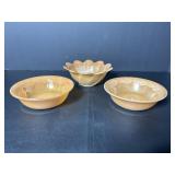 Vtg Fireking peach Lustre Laurel Leaf Bowls
