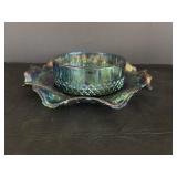 Vtg Iniana glass princess blue carnival glass..