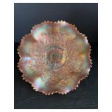 Vtg Fenton marigold carnival glass Holly..