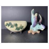 Vtg Ivy planter & Vtg parrot planter