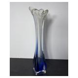 Vtg MCM swing glass four finger glass vase