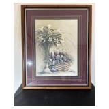 Vtg Pat Ritcher picture & frame 29.5"W x 36"H