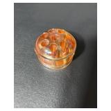 Vtg Marigold Carival glass flower frog