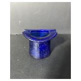 Vtg Cobalt Blue top hat ashtray
