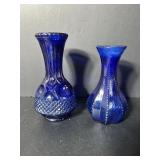 Vtg Cobalt blue vases