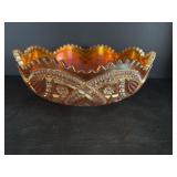 Vtg Marigold carnival glass bowl 9.5" dia x 4"H