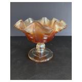 Vtg Dugan marigold carnival glass compote