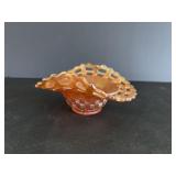 Vtg Fenton marigold carnival glass open edge..
