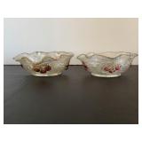 Antique Dugan White wreathed glass bowls