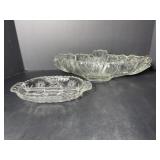 Vtg gold trim oblng dish & divided dish