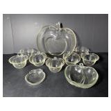 Apple shaped bowl, glass bake fruit bowls..