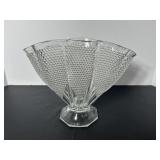 LE Smith Thousand Eves Clear Hobnail fan vase