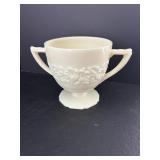 Indian glass orange blossom pattern footed sugar..