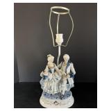 Vtg Colonial style lady/man white blue...