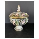 Vtg Italian Capodimonte covered candy dish...