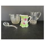 Vtg creamer from Japan, small glass pitcher &...