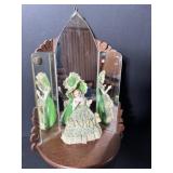 Vtg UCAGCO miniture porcelain doll & stand