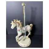 Ceramic carousel horse figurine 18"