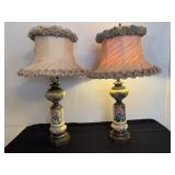 Vtg set of lamps 32"H