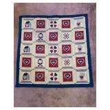 Vtg lap quilt 40" x 40"