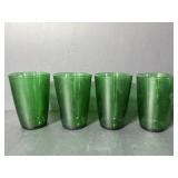Vtg (4) Green Vases