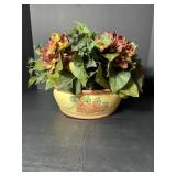 Vtg flower in ceramic bowl