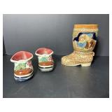 Vtg ceramic boot stein made in Japan & Vtg..
