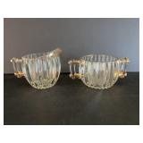 Jeanette glass co sugar & creamer & (2) trays
