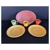 Fiesta saucer & misc  stoneware