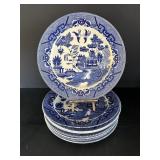 Vtg Blue Willow patteren plates  (8) 9.25" dia
