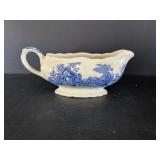 English Abbey Transferware gravy boat